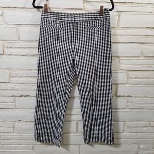 Oscar by Oscar De La Renta Black and White Gingham Capri Pants Size 4